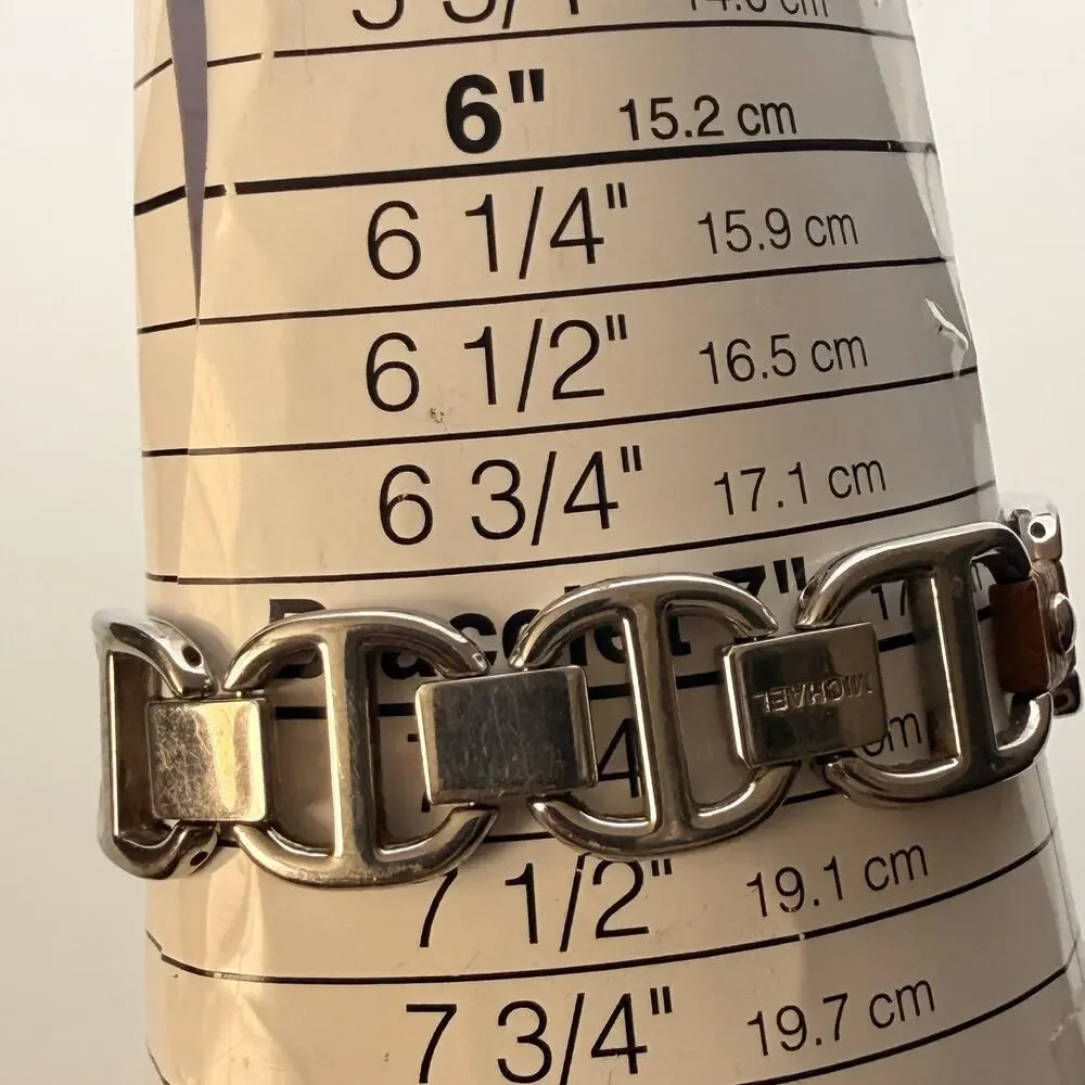 Chic Vintage Michael Kors MK-2034 Chainlink Watch - Orange Dial New Battery